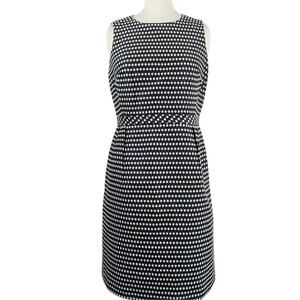 Boden Dress Sleeveless Sheath Navy Polka Dot Size 6R
